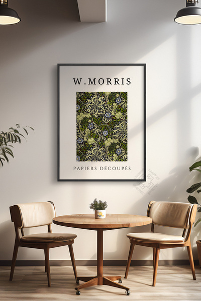 Basquiart Αφίσα της σειράς William Morris με μαύρο πλαίσιο, Διακοσμητικός πίν...