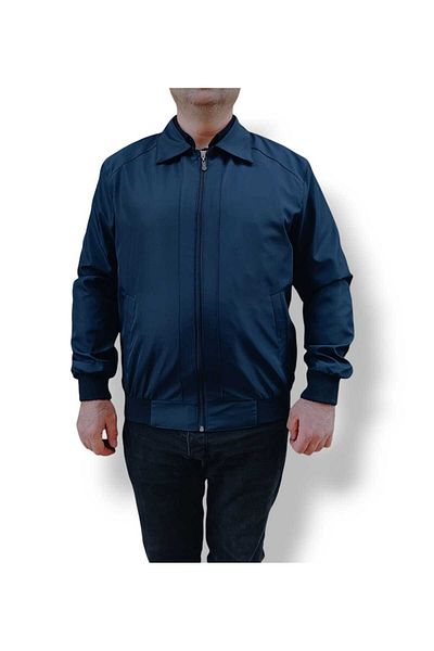 Ünal Giyim Normalve Large Size Seasonal Father's Coat with Collar, Elasticized Sleeves and Waist, Rainproof, Windproof, No Wrinkles
