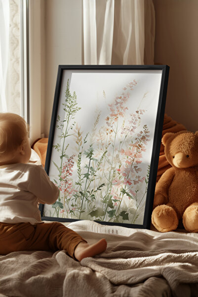 Basquiart Poster cu ramă neagră pentru camera copiilor, camera bebelușilor, t...