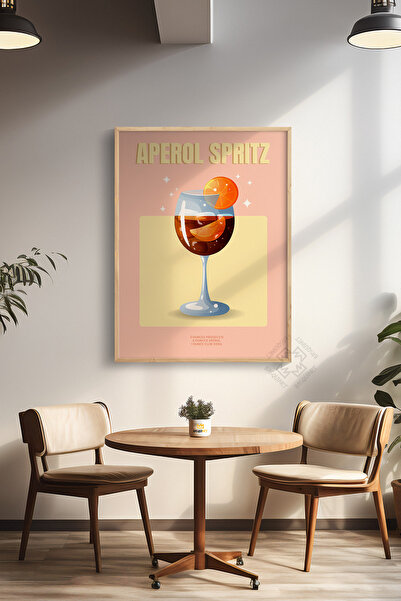 Basquiart Seria Cocktail Poster cu ramă din lemn, tablou, cafenea, restaurant...