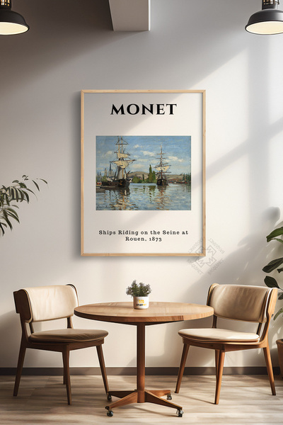 Basquiart Αφίσα της σειράς Claude Monet με ξύλινο πλαίσιο, διακοσμητικό τοίχο...