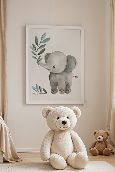 Basquiart Poster cu ramă albă pentru camera copiilor, camera bebelușilor, tab...