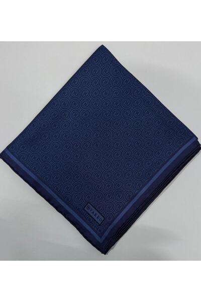 Vakko Tivil Monogram İpek Eşarp 41408-Lacivert