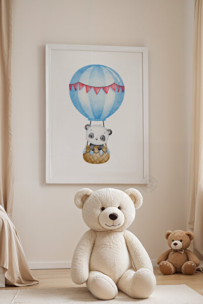 Basquiart Poster cu ramă albă pentru camera copiilor, camera bebelușilor, tab...