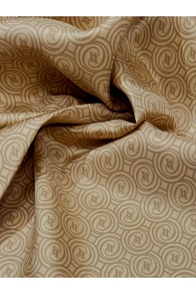 Vakko Şal de mătase Tivil Monogram 41407-Camel