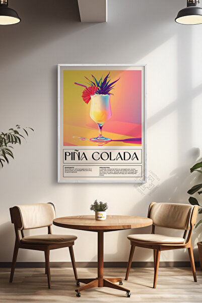 Basquiart Seria Cocktail Poster cu ramă albă, tablou, cafenea, restaurant, de...