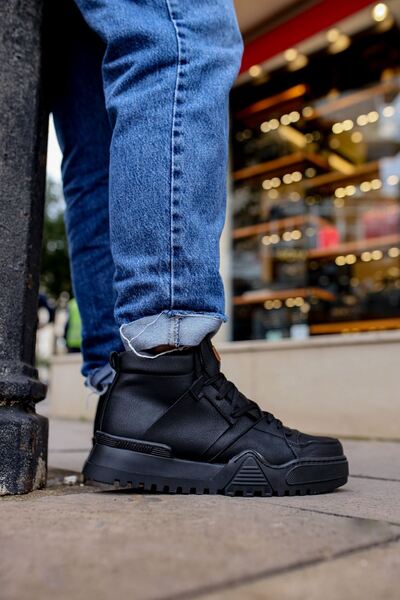 pabucmarketi Lace-Up Men's Sneaker Boots Black Black