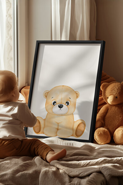 Basquiart Poster cu ramă neagră pentru camera copiilor, camera bebelușilor, t...