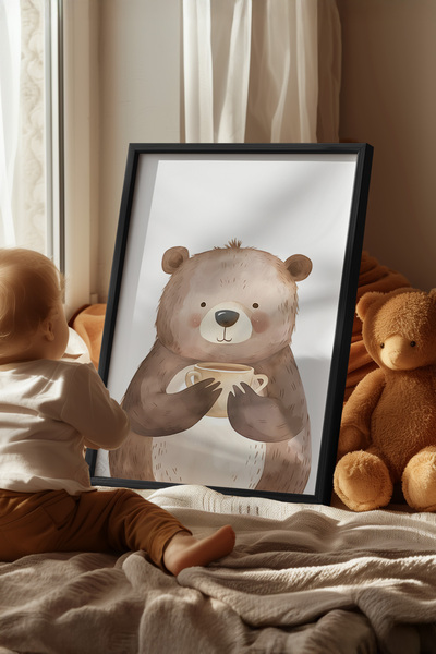 Basquiart Παιδικό Δωμάτιο, Βρεφικό Δωμάτιο, Αφίσα με Μαύρο Πλαίσιο, Αριθμός Π...