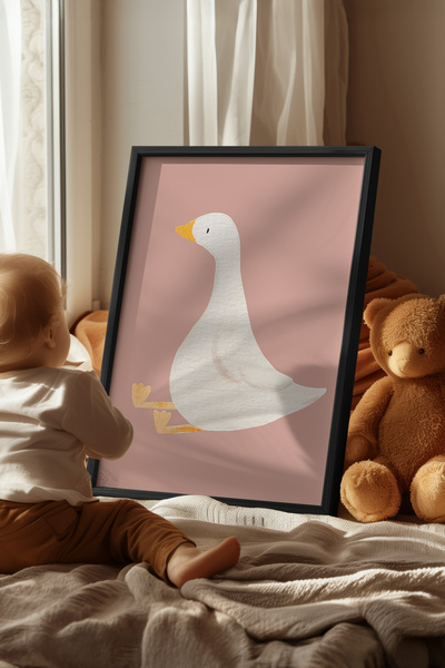 Basquiart Poster cu ramă neagră pentru camera copiilor, camera bebelușilor, t...