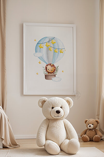 Basquiart Poster cu ramă albă pentru camera copiilor, camera bebelușilor, tab...