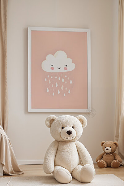 Basquiart Poster cu ramă albă pentru camera copiilor, camera bebelușilor, tab...