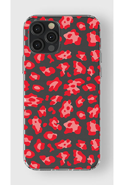 moonset Iphone 12 Pro Max Uyumlu Leopar Desen Tasarımlı Baskılı Şeffaf Telefo...