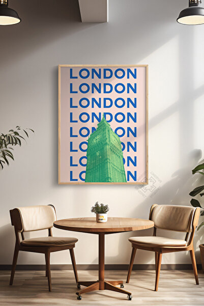 Basquiart Poster cu ramă din lemn din seria City, decor de perete pictat Nr.:69