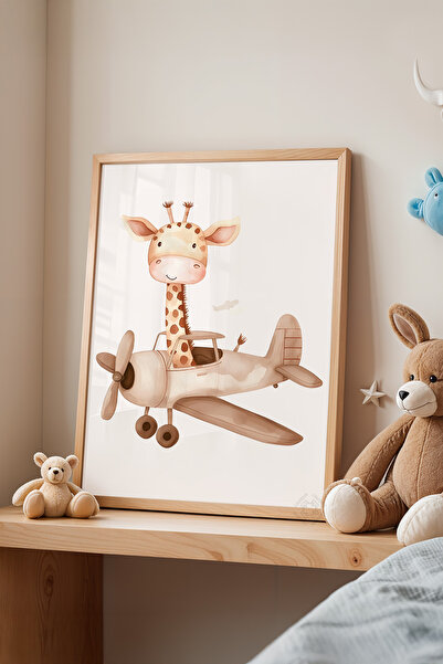 Basquiart Çocuk Odası, Bebek Odası Ahşap Çerçeveli Poster, Tablo No:47