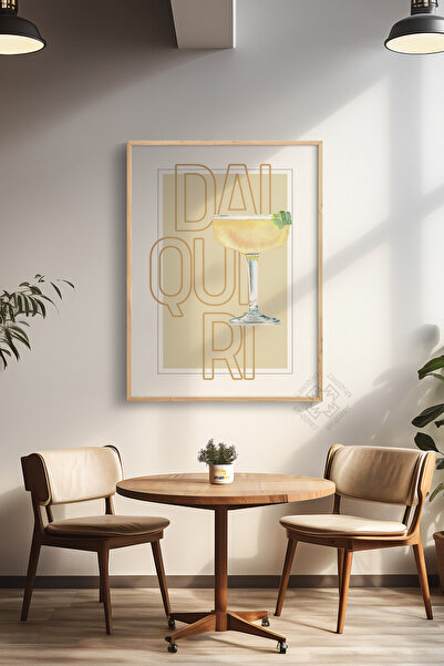 Basquiart Seria Cocktail Poster înrămat în lemn, tablou, cafenea, restaurant,...