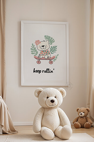 Basquiart Poster cu ramă albă pentru camera copiilor, camera bebelușilor, tab...