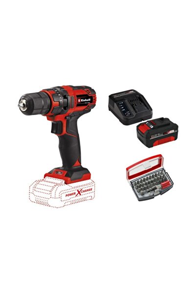 Einhell Tc-Cd 18/35 Li Solo Akülü Vidalama Seti + 1 x 4 Ah Starter Kit ve 32 Parça Bits Uç