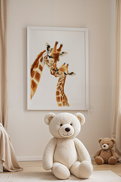 Basquiart Poster cu ramă albă pentru camera copiilor, camera bebelușilor, tab...