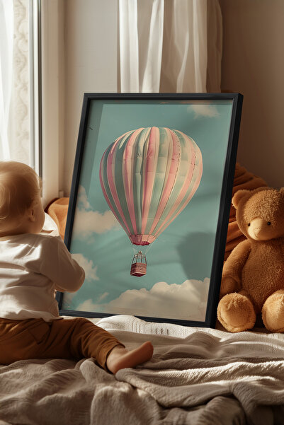 Basquiart Poster cu ramă neagră pentru camera copiilor, camera bebelușilor, t...