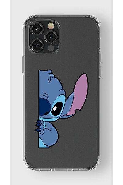 moonset Iphone 12 Pro Max Uyumlu Stitch Tasarımlı Baskılı Şeffaf Telefon Kılıfı