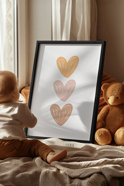 Basquiart Poster cu ramă neagră pentru camera copiilor, camera bebelușilor, t...