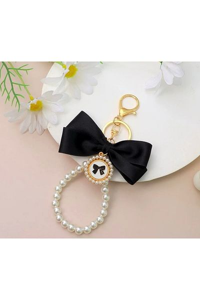Harlofia Jewelry Ribbon Pearl Bag Charm