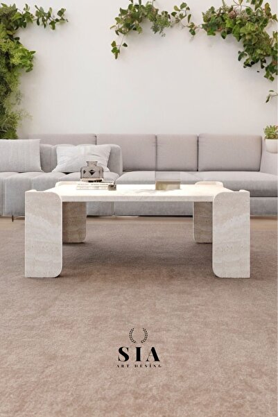 SİA ART DESİNG Doğal Traverten Orta Sehpa