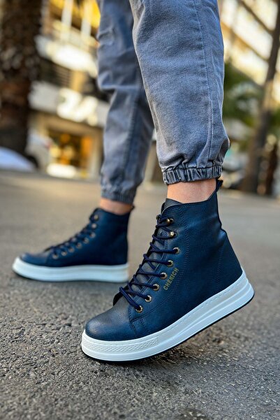 pabucmarketi Lace-Up Men's Sneaker Boots Navy Blue