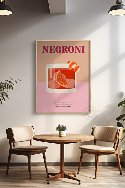 Basquiart Seria Cocktail Poster cu ramă din lemn, tablou, cafenea, restaurant...