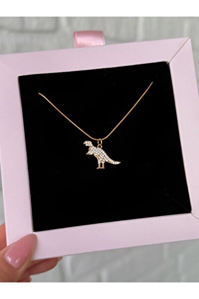 h&b design jewel Çelik Gold Dinazor Kolye
