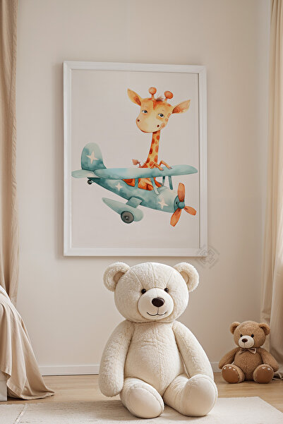 Basquiart Poster cu ramă albă pentru camera copiilor, camera bebelușilor, tab...