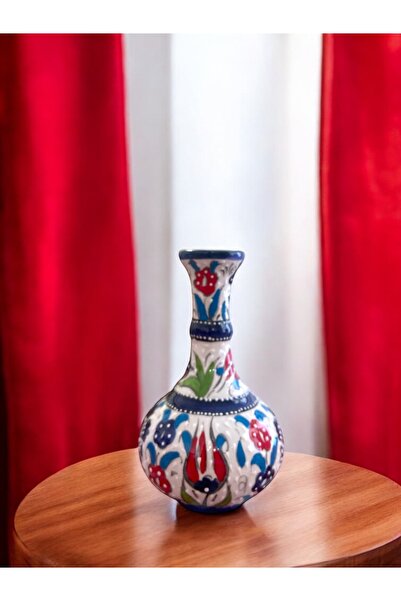 Oğuz Çini El Yapımı 15cm Kütahya Çinisi Dekoratif Gözyaşı Çini Vazo - Özel Ta...