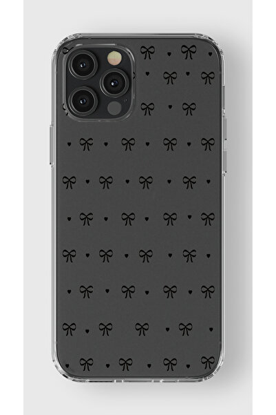 moonset Iphone 12 Pro Max Uyumlu Kurdele Tasarımlı Baskılı Şeffaf Telefon Kılıfı