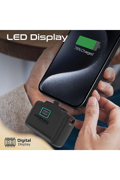 Promate Promate PowerUp-10Duo - 10000mAh Compact Portable Battery with USB-C and Lightning Connectors