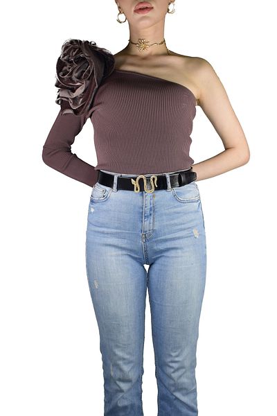 GoDeri 100% جلد طبيعي، جينز أسود بإبزيم ثعبان ذهبي للنساء، حزام رياضي 4 سم=an-byn-47