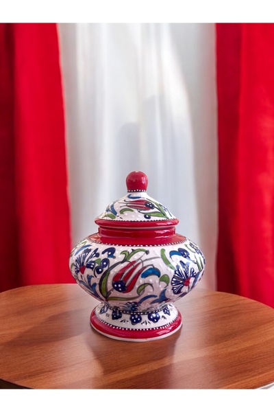 STORESZA El Yapımı Kütahya Çinisi Ayaklı Çini Şekerlik