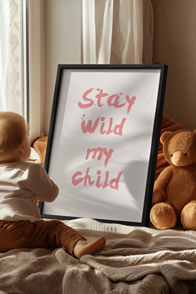 Basquiart Poster cu ramă neagră pentru camera copiilor, camera bebelușilor, t...