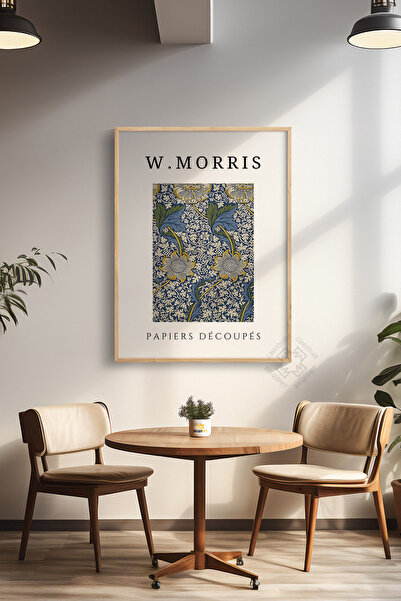 Basquiart Poster din seria William Morris cu ramă din lemn, decor de perete p...