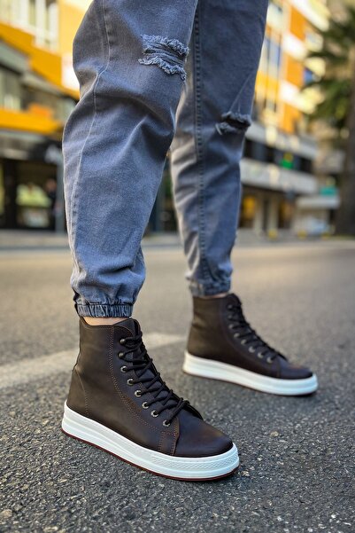pabucmarketi Lace-Up Men's Sneaker Boots Brown