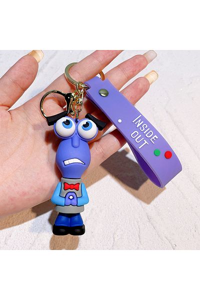 Choice 5 New Inside Out 2 Keychain Kawaii Anime Anxiety Ennui Envy Cute Girls Creative Bag Pendant Car Key.