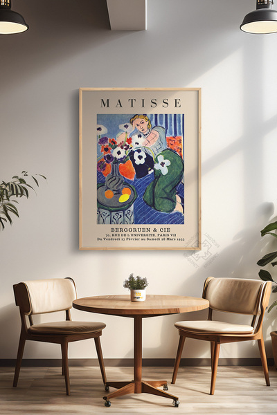 Basquiart Poster din seria Henri Matisse, înrămat în lemn, decor de perete pi...
