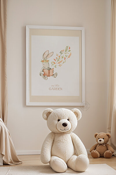 Basquiart Poster cu ramă albă pentru camera copiilor, camera bebelușilor, tab...