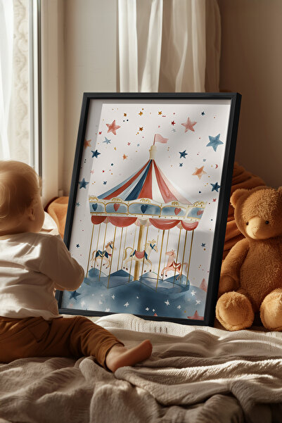 Basquiart Poster cu ramă neagră pentru camera copiilor, camera bebelușilor, t...