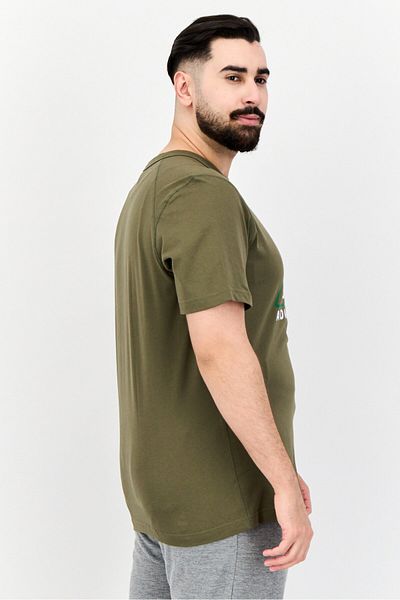 adidas Men Sportswear Fit Short Sleeve Adventure Volcano Outdoor T-Shirt, Dark Olive