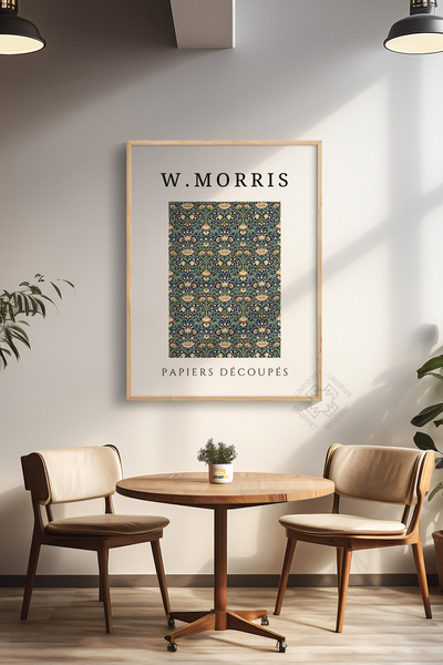 Basquiart Σειρά William Morris, Ξύλινη κορνίζα με αφίσα, Επιτραπέζια διακόσμη...