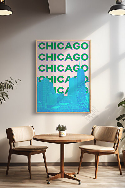 Basquiart Poster cu ramă din lemn din seria City, decor de perete pictat Nr.:59