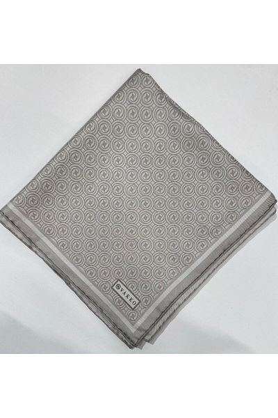 Vakko Μεταξωτό μαντίλι Tivil Monogram 41408-ανοιχτό χακί