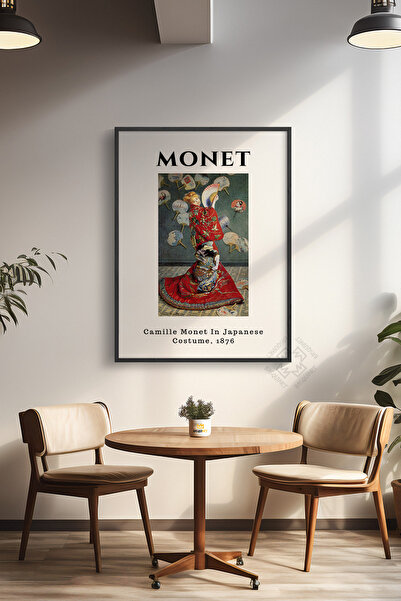 Basquiart Poster din seria Claude Monet cu ramă neagră, decor de perete picta...
