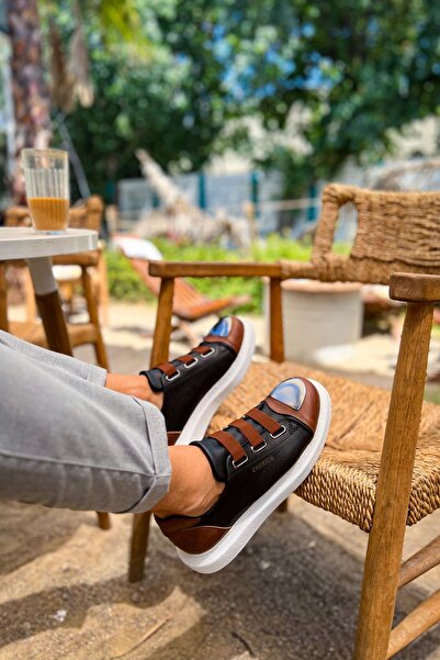 pabucmarketi Men's Rubberized Sneakers Black Tan